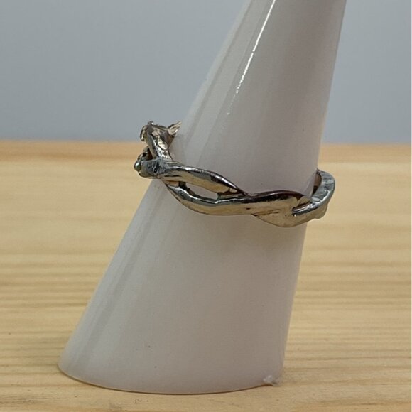 Silver Rhinestone Infinity Band Ring Womens Costume Jewelry - Picture 4 of 5